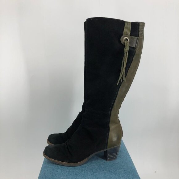 DKode Black & Moss Green Suede & Leather Calf-Length  Boots size EU 40 - Picture 15 of 15
